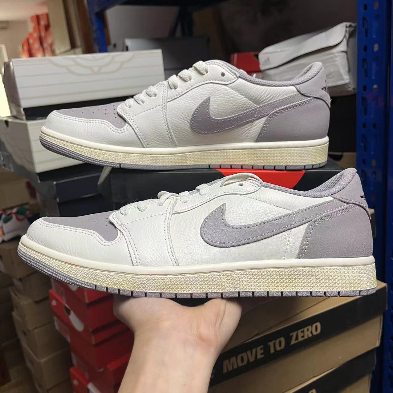 Nike/耐克Jordan 1 Low 灰白色 低帮复古篮球鞋男女款CZ0790-101