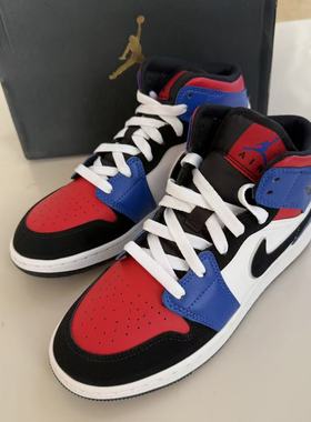 Air Jordan 1 Mid AJ1 Top3情侣鸳鸯拼接鞋中帮 554725-124