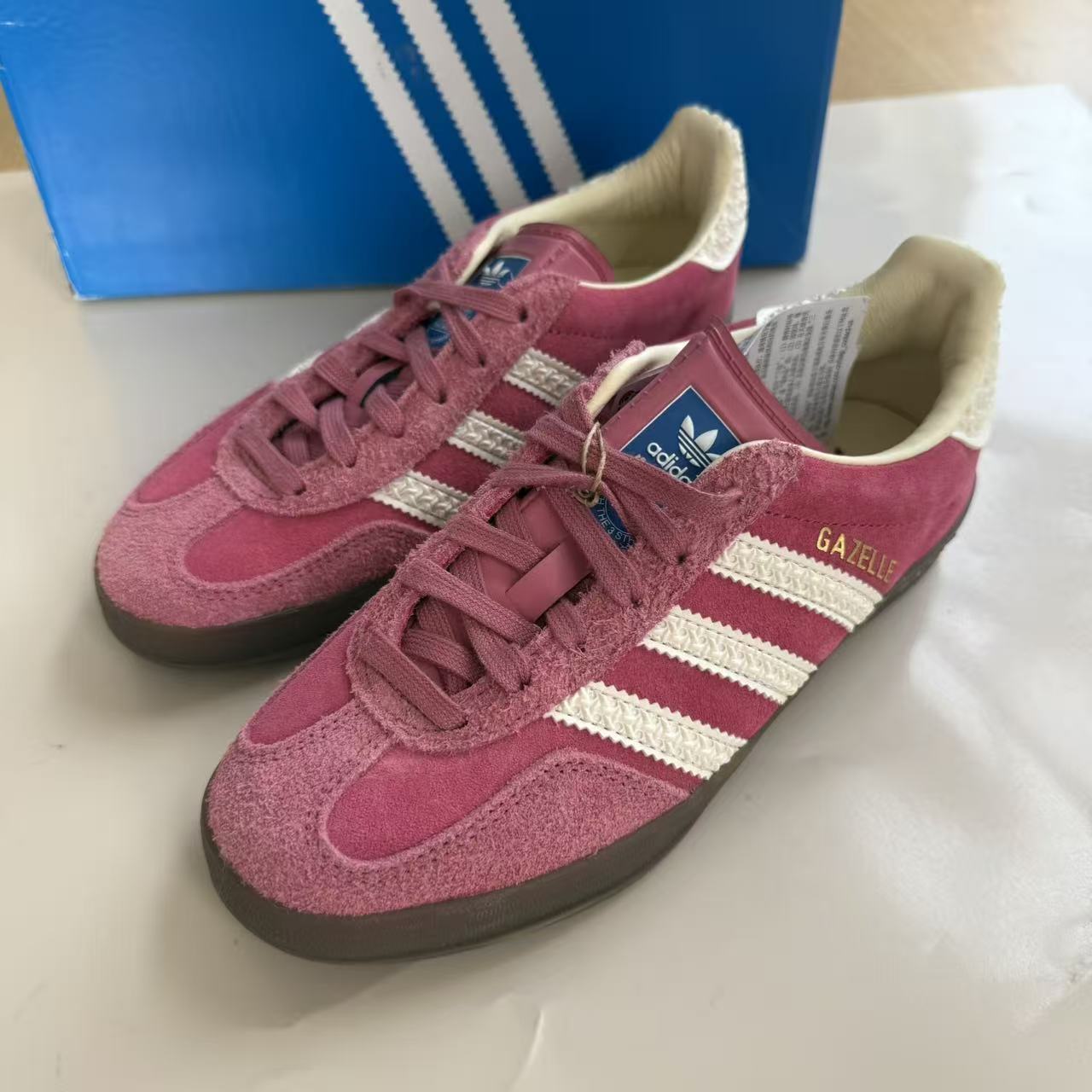 阿迪达斯Adidas originals INDOOR 粉色 德训休闲板鞋T头鞋IF1809