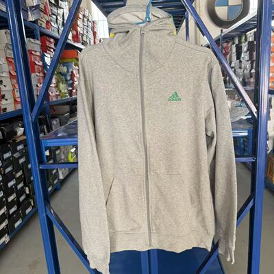 didas 男子针织防风梭织棉质连帽训练健身拉链外套 Z34082