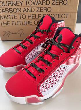 Air Jordan AJ38 PF 男子白红减震防滑中帮实战篮球鞋 DZ3355-100