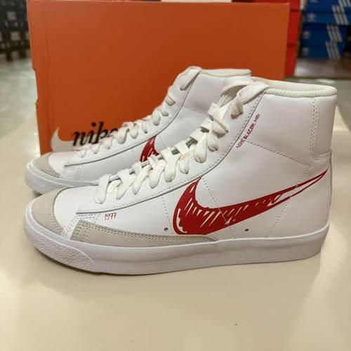 Nike Blazer 77 Sketch Pack 开拓者 涂鸦白红中帮板鞋CW7580-100