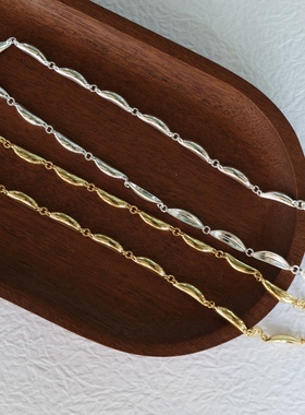 明亮月牙。闪亮金银色简约水滴设计精致项链时髦百搭个性叠戴高级