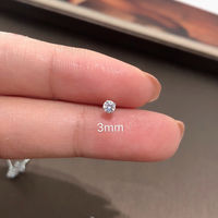 JASMINE*925 sterling silver super shiny one small ear stud 2.5-6mm synthetic zircon ear stud for both men and women thumbnail 7