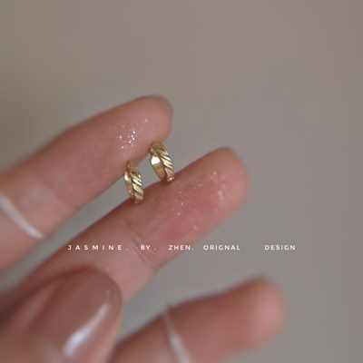 925银镀14k法式男女迷你养耳