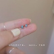 纯银托帕蓝色迷你锆石耳钉养耳洞睡觉不用摘耳饰高级感小耳骨钉女