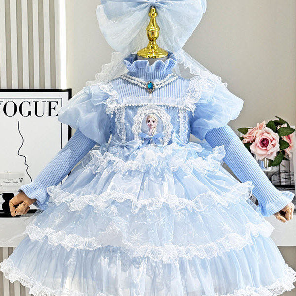 女童爱莎公主裙秋冬季艾莎连衣裙