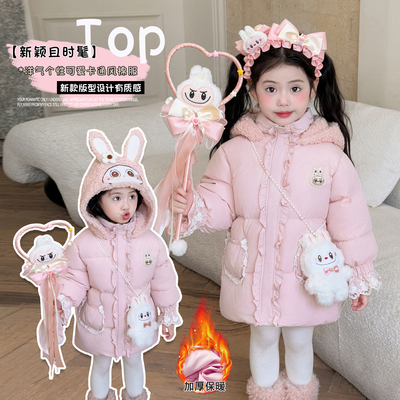 女童冬装拉布布棉衣加厚羽绒棉服