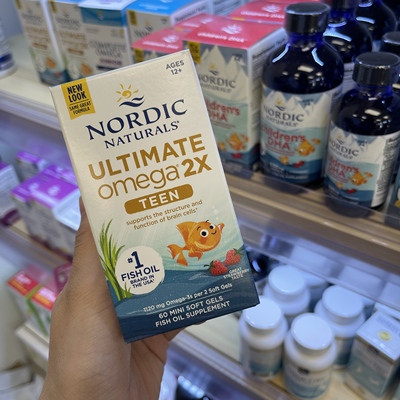 Nordic Naturals Ultimate Omega TEEN青少年鱼油DHA胶囊60粒