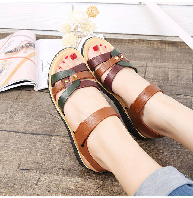 夏季女士塑胶凉鞋厚底牛筋软底防滑中跟平底中年坡跟大码妈妈凉鞋|ruв категории Женская обувь, сандалии - от Buy2taobao.com для оказания профессиональной услуги покупки агента Taobao