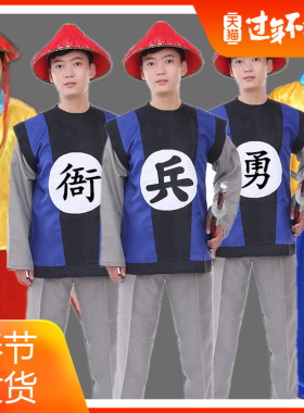 清朝古代士兵服大臣侍卫勇字兵衙役官服舞台服男士古装演出服