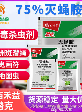 江西禾益潜克灭蝇胺美洲斑潜蝇果杀鬼画符地图虫农药杀虫剂4-100g