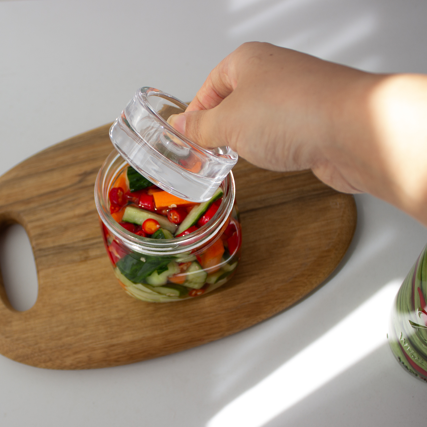 唯物生活 玻璃泡菜砝码坛子内盖 压菜石 腌菜压菜石 泡菜坛子盖子