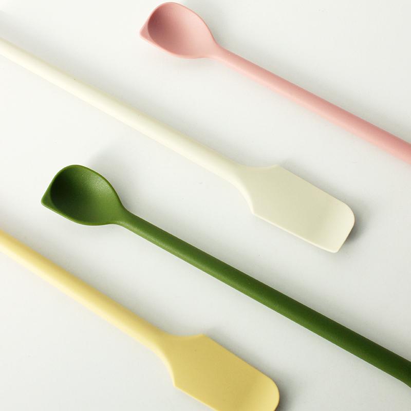 唯物生活 多功能硅胶勺子长柄咖啡搅拌勺家用舀果酱小刮刀蜂蜜勺