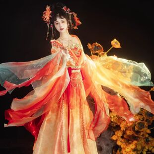 汉金唐【年年有鱼】锦鲤改良汉服南北朝花瓣大袖襦立裁吊带 齐腰