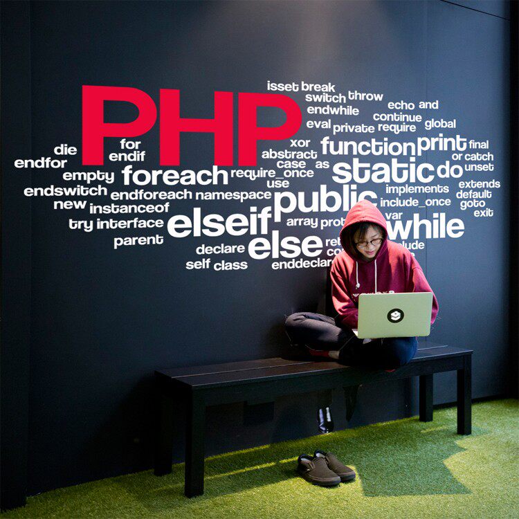php计算机编程语言贴纸 英文字母科技软件公司背景墙贴纸 c++