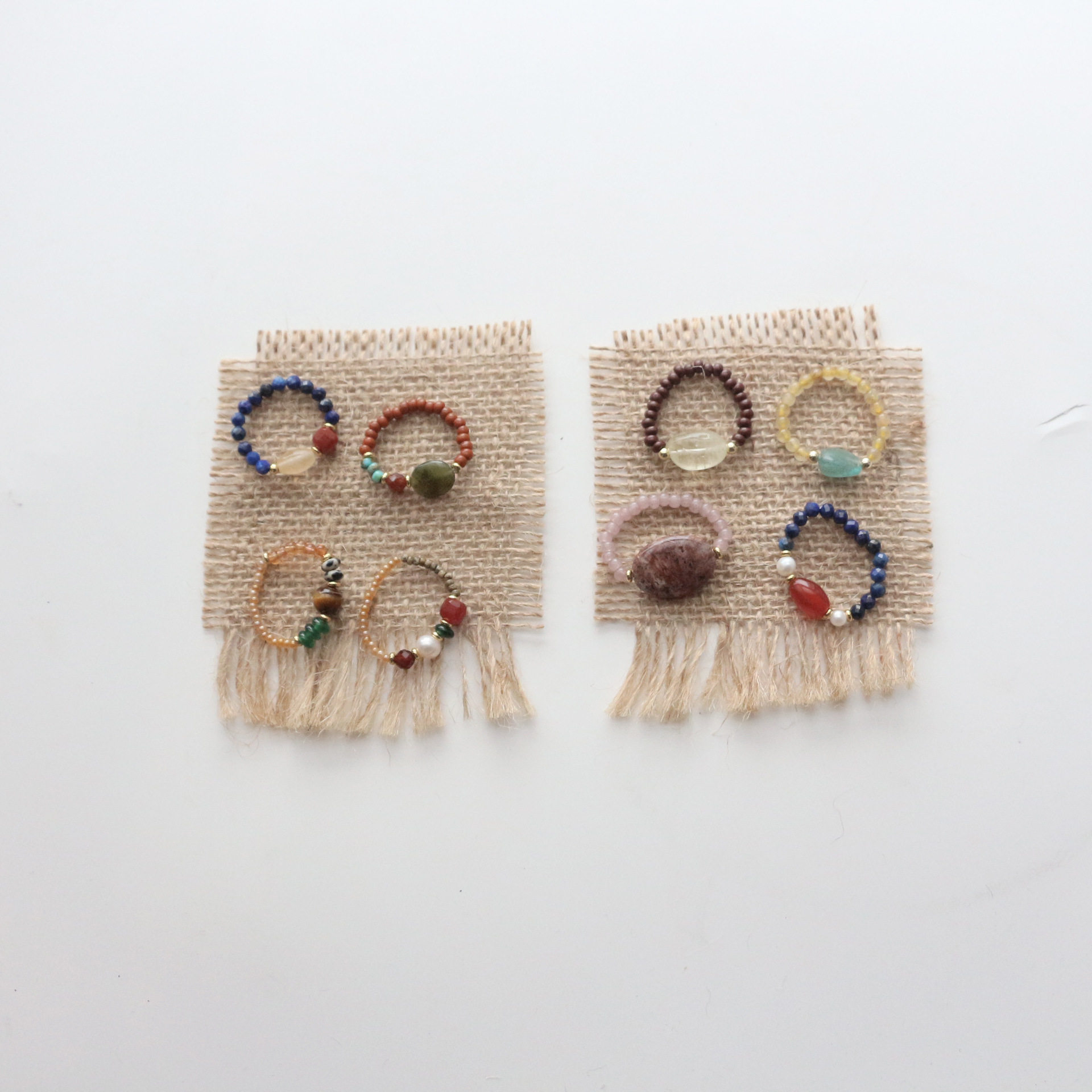 新款国潮民族风松石玛瑙戒指女小众个性轻奢百搭指环直播货源