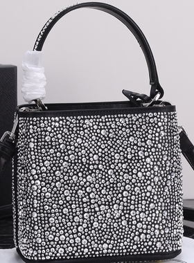 bag handbag小号真皮手提包女水桶包闪钻斜挎单肩16--10--21CM