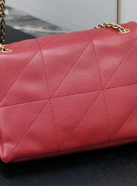 新款时尚百搭单肩包斜挎包格子大包真皮链条leather bag women