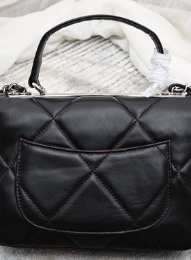 新款真皮链条包手提单肩斜挎羊皮女包菱格手袋bag handbag