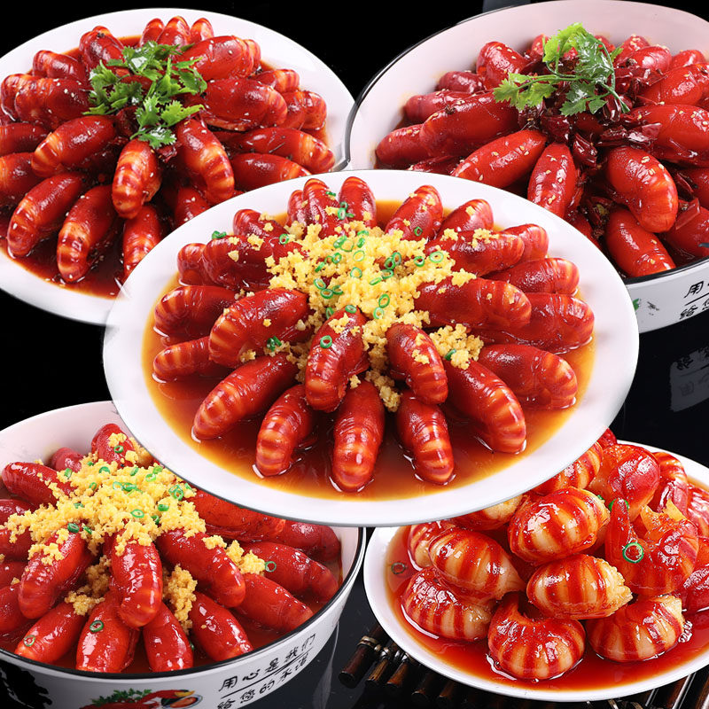 仿真香辣小龙虾模型食品食物模型制作仿真菜品龙虾尾模具中餐样品