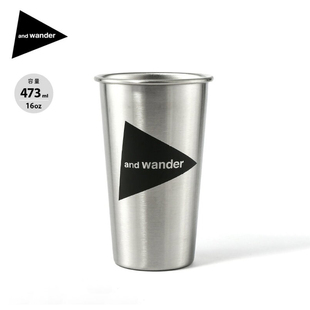 日本AND WANDER 16盎司473ml户外野营露营不锈钢啤酒杯水杯咖啡杯