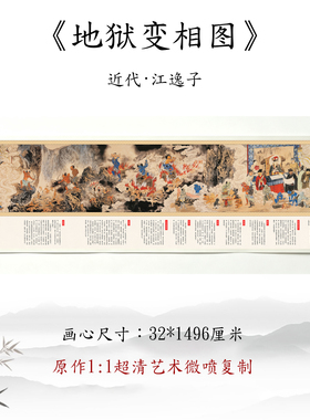 江逸子地狱变相图超清微喷长卷