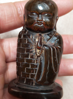 摆件手工雕刻西藏牦牛角古玩杂项