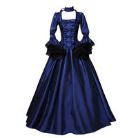 Medieval court clothing, noble female cosply dress performance, evening ball, makeup, princess, queen, queen's dress thumbnail 3