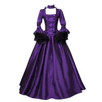 Medieval court clothing, noble female cosply dress performance, evening ball, makeup, princess, queen, queen's dress thumbnail 2