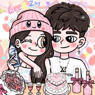 星蝶公主手绘头像定制画像q版 饰画绘画 情侣漫画风卡通形象设计装