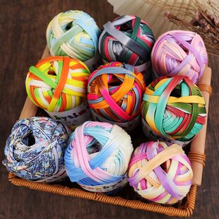 中粗diy材料包钩针玩偶摇篮 拖鞋 高弹布条线手工编织毛线织鞋 凉鞋