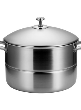 LUCUKU路卡酷水云间304不锈钢蒸锅双层家用2层304加厚大容量30cm