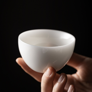 德化冰种玉瓷主人杯羊脂玉品茗杯陶瓷家用茶杯白瓷功夫茶具单杯