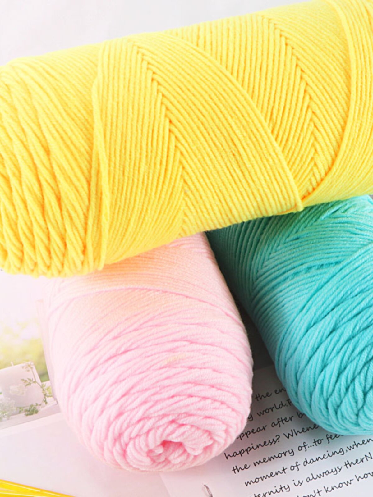 WEAVING SPRING BABY YARN BALL 5 STRANDS OF MILK COTTON MEDIUM THICK THREAD DIY CROCHET HOOK SLIPPERS COTTON SHOES HAND-WOVEN BAG