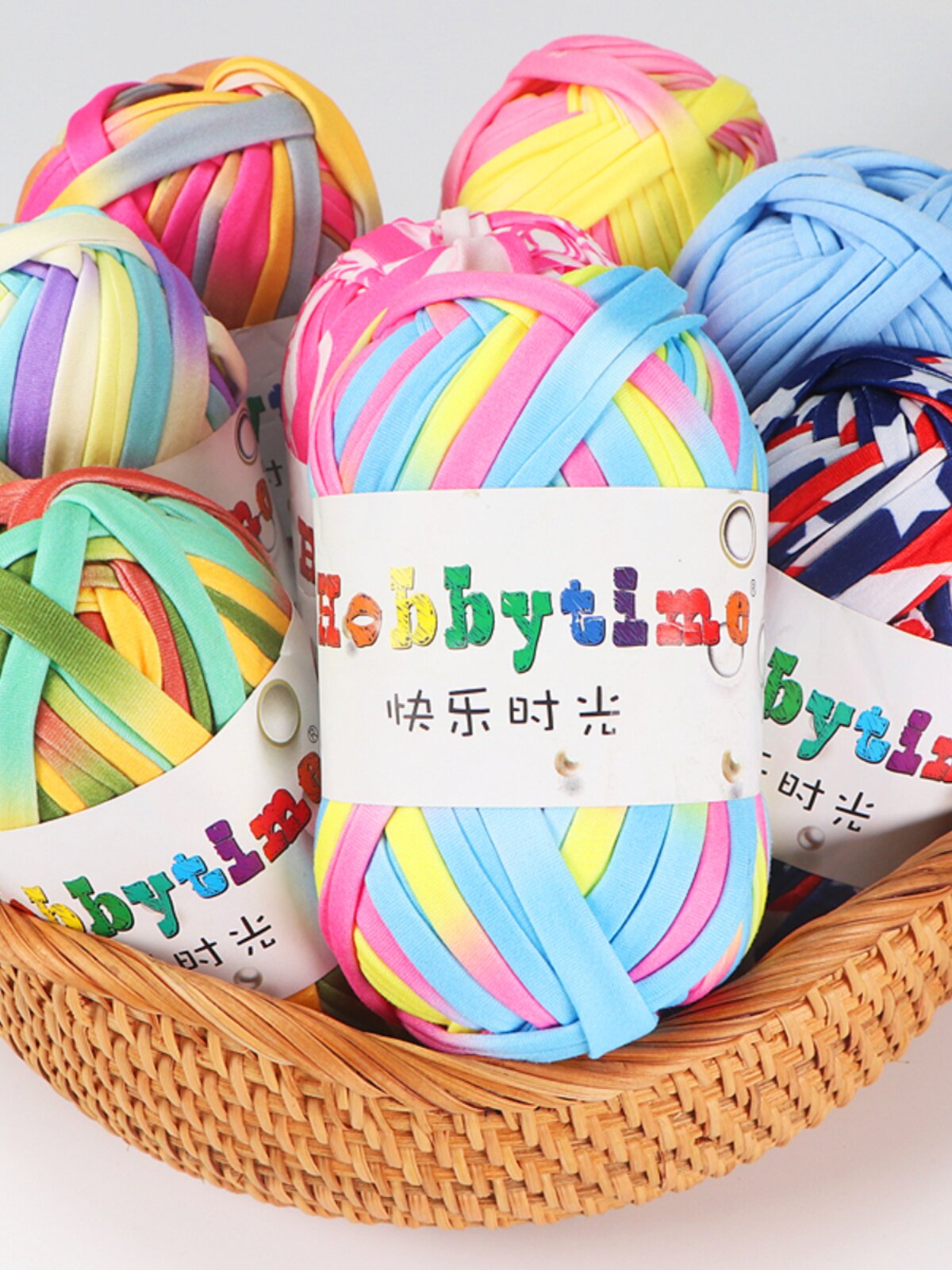 PATTERN CLOTH STRIP LINE DIY CROCHET SLIPPERS MATERIAL BAG BASKET WEAVING BAG WOOL HAND-WOVEN CUSHION DOLL
