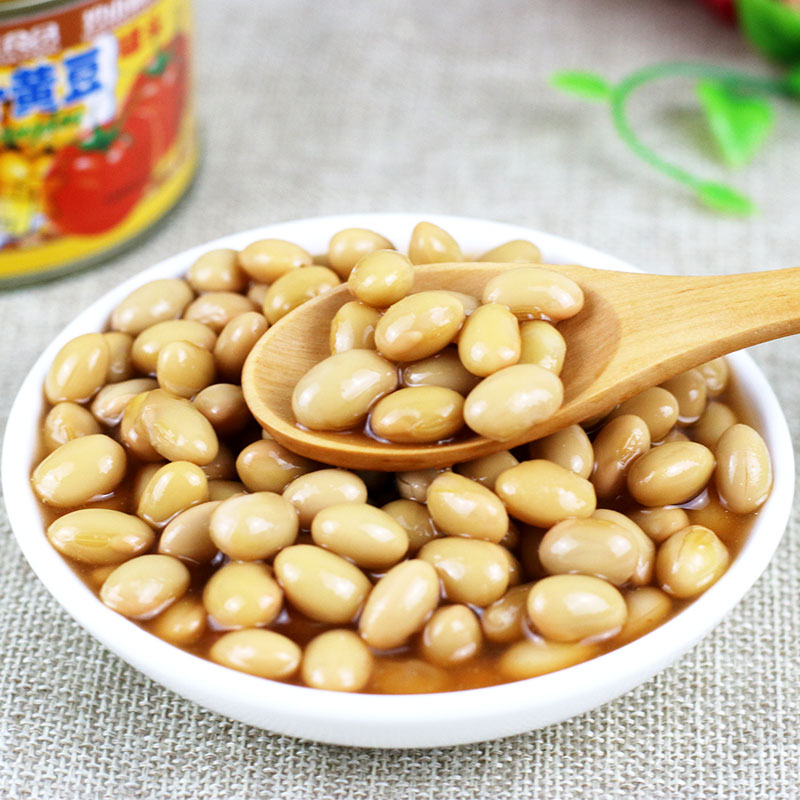 福建真花香焖茄汁黄豆罐头凉拌炒菜调料零即食豆瓣酱 焖黄豆