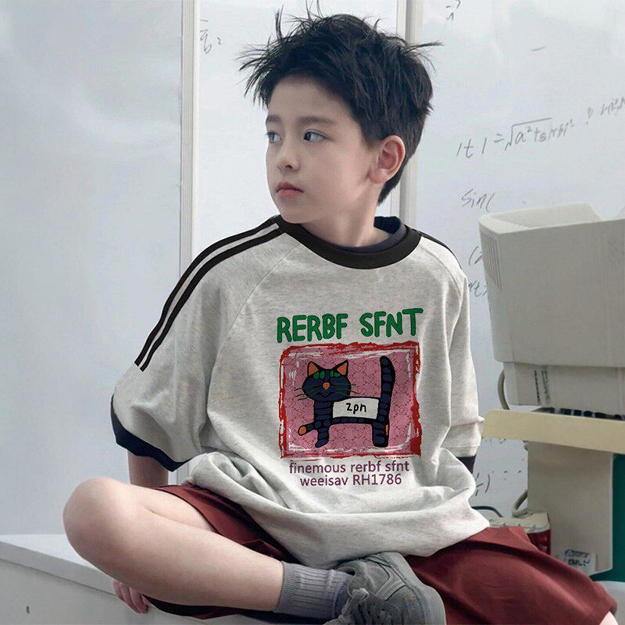 美式卡通印花短袖T恤男童