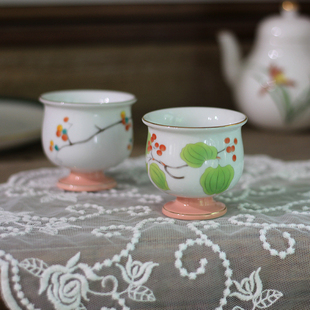全新日本香兰社皇室御用瓷器小茶杯茶具茶器陶瓷杯红豆果子品茗杯