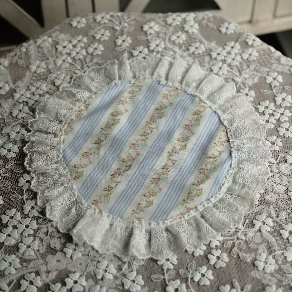 全新手工自制蕾丝花边餐垫隔热垫礼物下午茶点心垫子田园风防尘巾