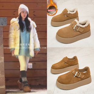 骄阳似我聂曦光赵今麦同款鞋全包厚底勃肯毛毛棉鞋雪地靴加绒单鞋