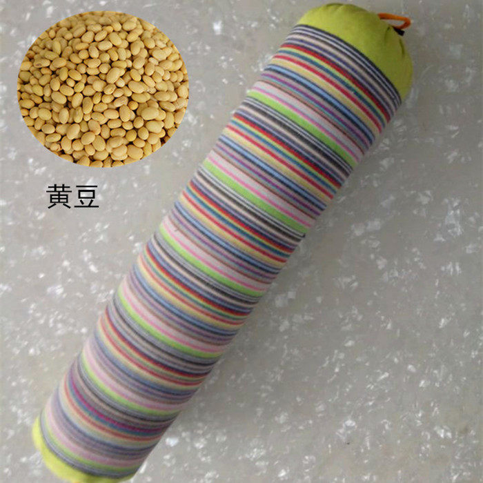 荞麦壳纯棉老粗布圆柱枕头成人