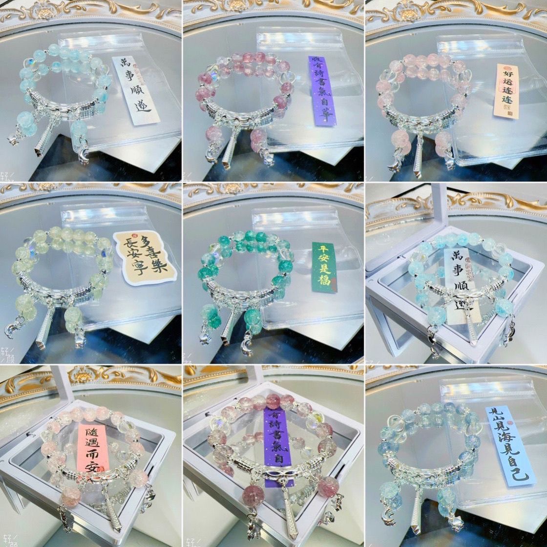 原创设计水晶手串女款单圈手链饰品礼物送女友闺蜜生日礼物