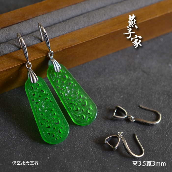 diy燕子家复古风批发夹头银耳环