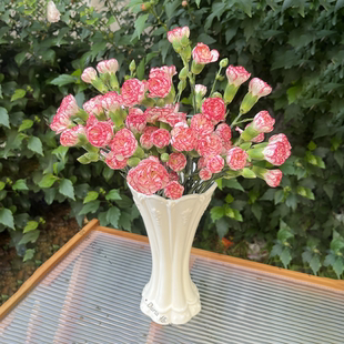 陶瓷摆件花插花器 水培鲜花欧式 Daria搭牙 点珍半海花瓶珍珠釉