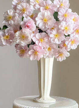 Daria 瑶光奶油陶瓷花瓶 水培鲜花室内摆件花器 百合玫瑰芍药花瓶