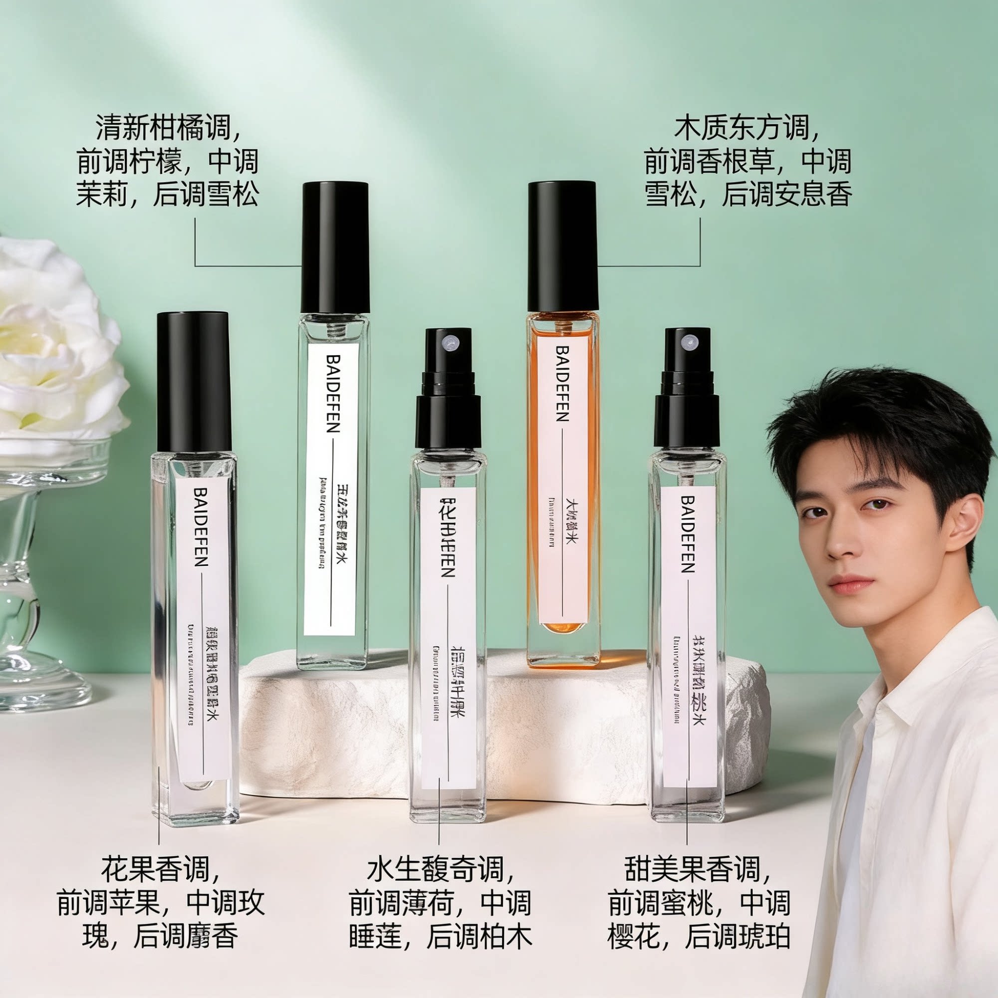 【学生补贴价】大牌10ML香水小样男士银色山泉大吉岭茶乌木沉蔚蓝