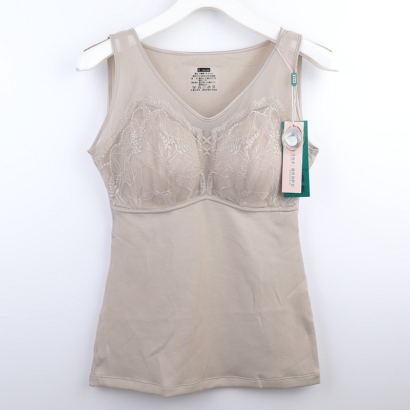香月明美秋季免穿文胸螺纹保暖蚕丝背心带胸垫内搭美体内衣68889,女士内衣/男士内衣/家居服,保暖背心,淘宝优惠券,粉丝福利购,淘宝优惠卷