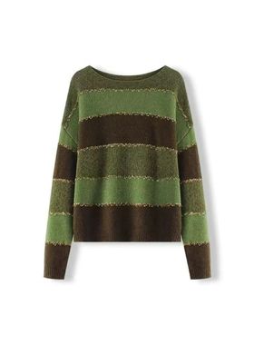 【泡芙粉丝专享】秋冬上新 时尚百搭拼接针织毛衣250895