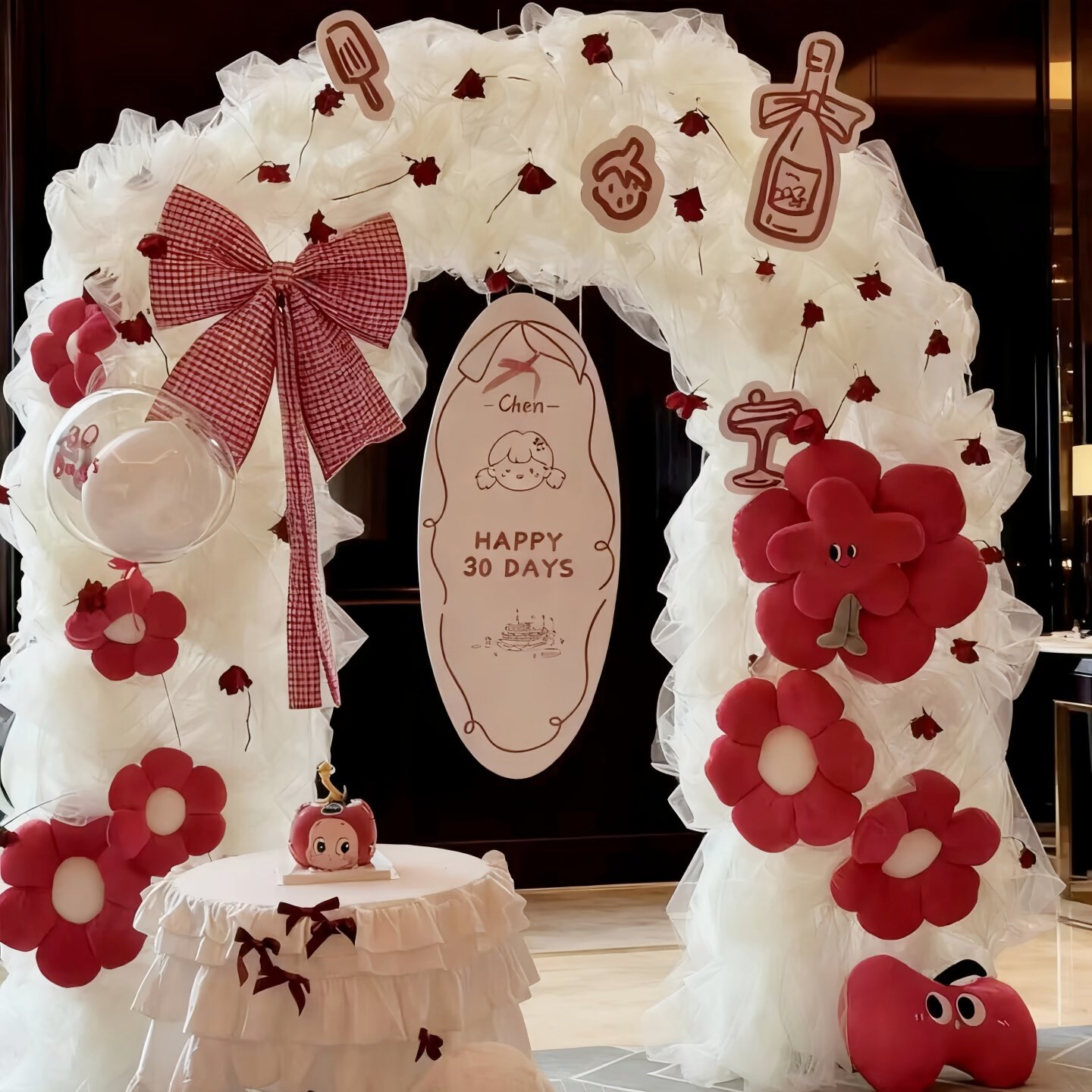 生日场景布置白色硬网纱布料周岁造型装饰纱幼儿园diy手工品材料